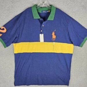 NWT Polo Ralph Lauren Size 2XLT Stripe Rugby Shirt Classic Big Pony $138